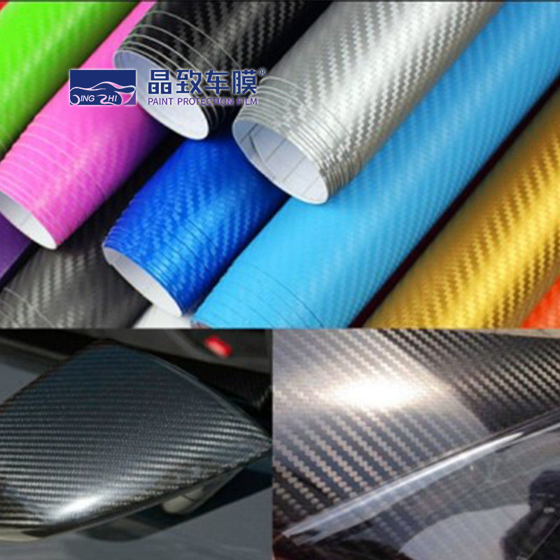 Self Adhesive PET Vinyl Film Serat Karbon Bungkus Tahan Lama 2D 3D 4D 5D 6D Glossy Tinggi