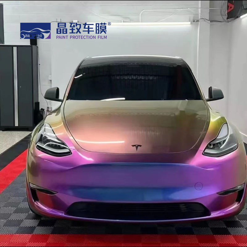 Best seller Super Glossy Peregangan Mobil Wrap Vinyl Film Metalik Berlian dalam ruang bunglon Tubuh Stiker Mobil