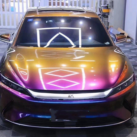 Best seller Super Glossy Peregangan Mobil Wrap Vinyl Film Metalik Berlian dalam ruang bunglon Tubuh Stiker Mobil