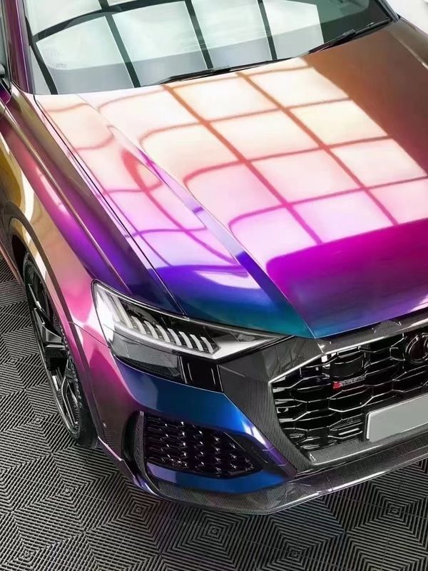 Best seller Super Glossy Peregangan Mobil Wrap Vinyl Film Metalik Berlian dalam ruang bunglon Tubuh Stiker Mobil