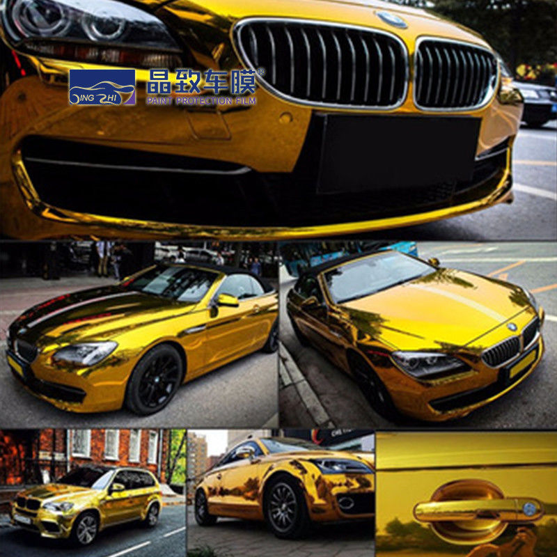 Chrome Car PET Vinyl Film PPF PVC Material Rose Gold Warna Biru