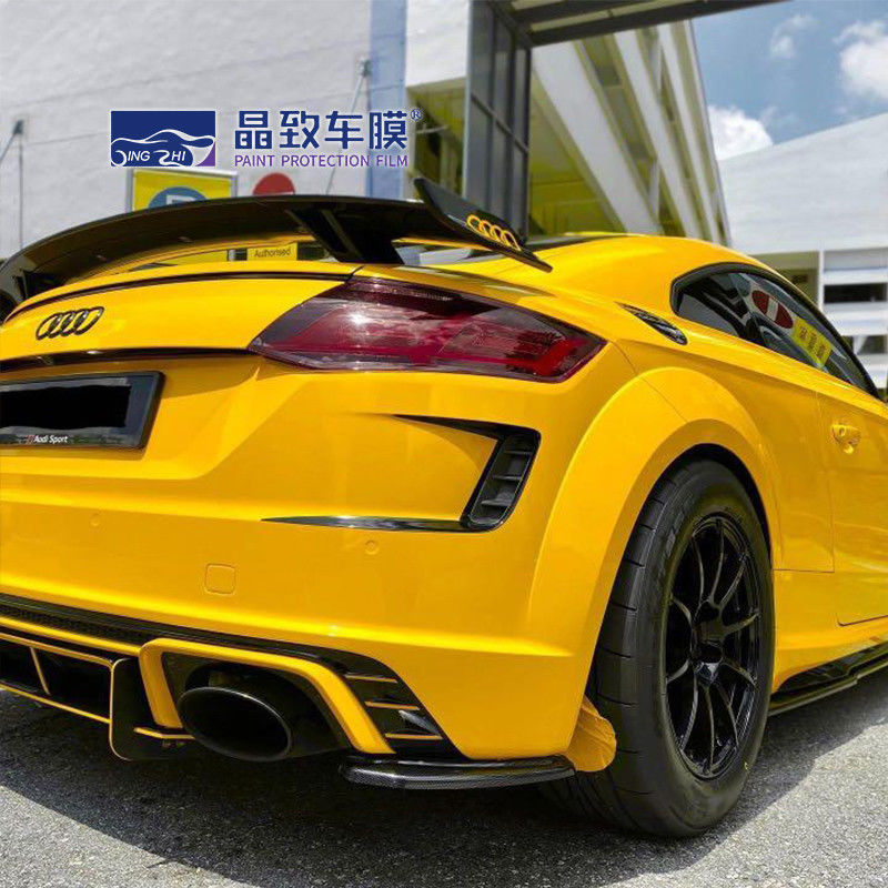 Warna kuning Mobil Dekorasi Film Auto Vinyl Wrap Auto Cat Perlindungan Mengkilap Kristal Jagung