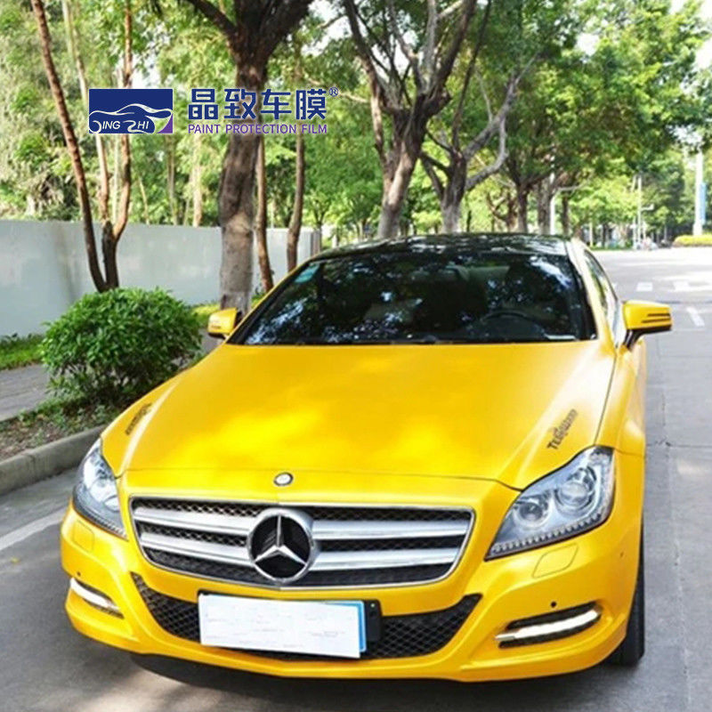 Warna kuning Mobil Dekorasi Film Auto Vinyl Wrap Auto Cat Perlindungan Mengkilap Kristal Jagung
