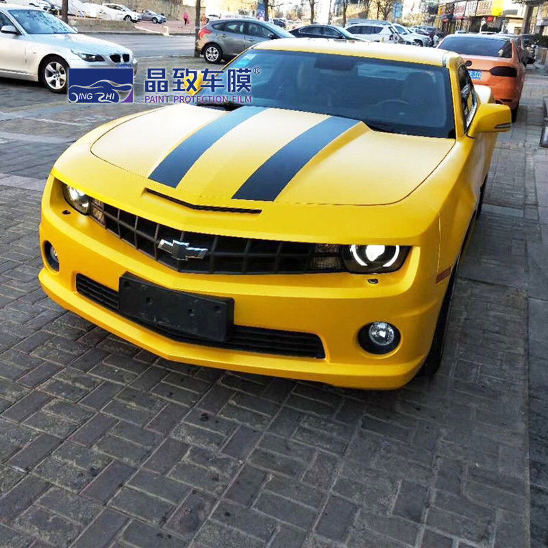 Warna kuning Mobil Dekorasi Film Auto Vinyl Wrap Auto Cat Perlindungan Mengkilap Kristal Jagung