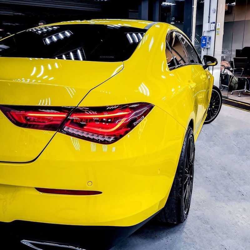 PET Super Glossy Otomotif Langit Biru Abu-abu Kuning Merah Hijau Hitam Mobil Wrap Film Vinil Mobil Stiker Vinil Tubuh Penuh