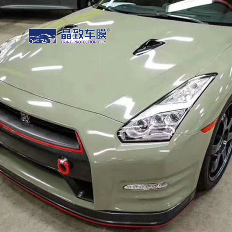 WRAPMASTER ROHS Sertifikat Stiker Mobil Gelembung Udara Gratis film mobil Clear Protection Khaki Green Pembungkus Mobil