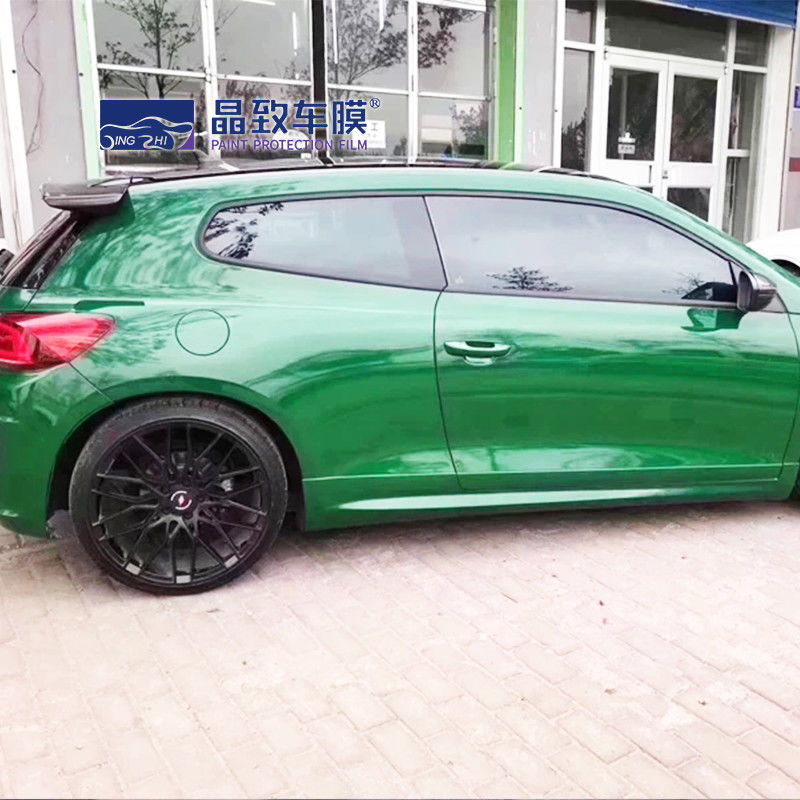 Crystal Glossy Post Hijau Mobil Vinyl Wrap Air Self-Adhesive Dekorasi Film Kendaraan Stiker Mobil
