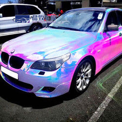 Film Perlindungan Cat Berwarna Chrome Vinyl Bungkus Warna Pelangi Anti Gores